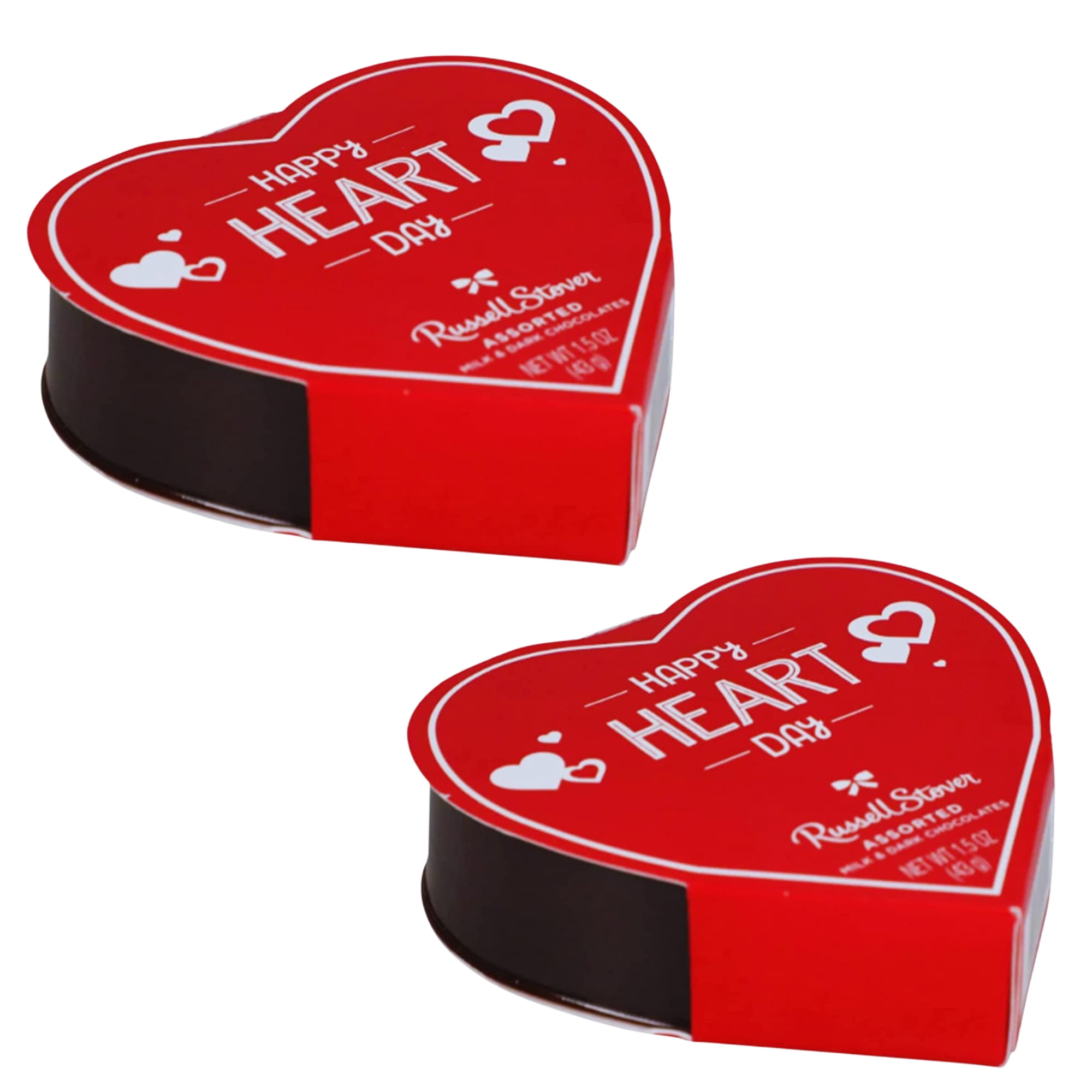 Valentines Day Heart-Shaped Chocolate Gift Boxes, Milk & Dark ...