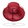 thumbnail image 6 of Tnobhg Ladies Organza Flower Hat Wide Brim Outdoor Beach Hat Foldable Sun Hat Retro Style Evening Party Banquet Top Hat Women Elegant Clothing Accessories, 6 of 8