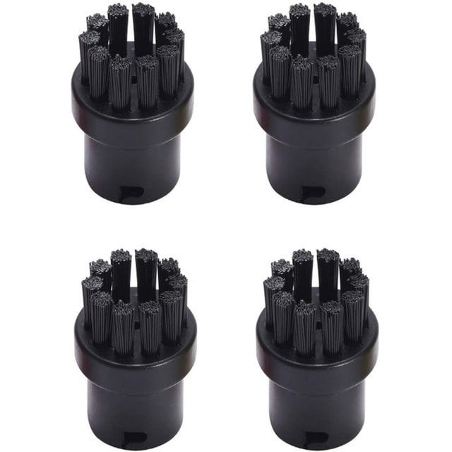 4 Pack Replacement Round Cleaning Brushes For Karcher Sc1 Sc2 Sc3 Sc4 Sc5 Sc7 Steam Cleaner (Black)