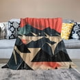 thumbnail image 2 of Pratyus Mountains Sun Geometric Art Throw Blanket for Couch Sofa Bed Home Decor All Seasons Lightweight Soft Blanket 60x80in, 2 of 6