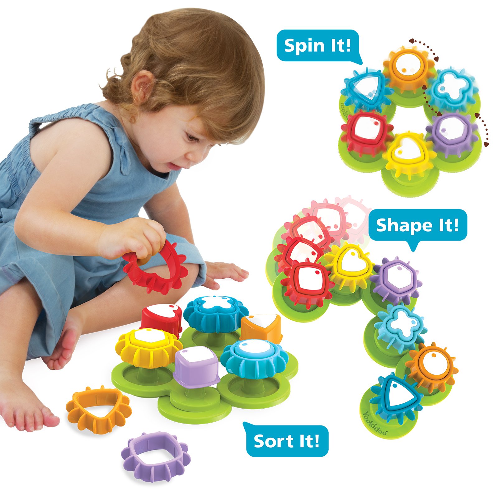 Yookidoo Shape ‘N’ Spin Gear Sorter. A Developmental Activity Toy for