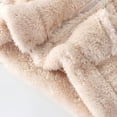 thumbnail image 5 of LIIPEE Boys Girls Plush Jackets Solid Color Long Sleeve Hooded Zip Up Thickened Fuzzy Jackets With Pockets Elegant Vacation Coat,Beige,6-12 Months, 5 of 8