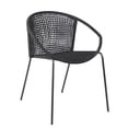 thumbnail image 2 of Armen Living Sydney and Snack 3 Piece Outdoor Patio 36" Dining Set in Black Eucalyptus Wood and Black Rope, 2 of 7