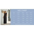 thumbnail image 3 of JWD Women Summer Round Neck Casual Loose Split Wrinkle-Free Long Maxi Vacation Dress with Pockets Black L, 3 of 10