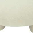 thumbnail image 2 of TOV Furniture Discus Cream Oval Bouclé Ottoman, 2 of 5