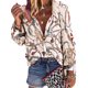 thumbnail image 1 of Top de manga larga Jumpingount para mujer camisa estampada con botones de otoño blusa holgada informal, 1 of 2