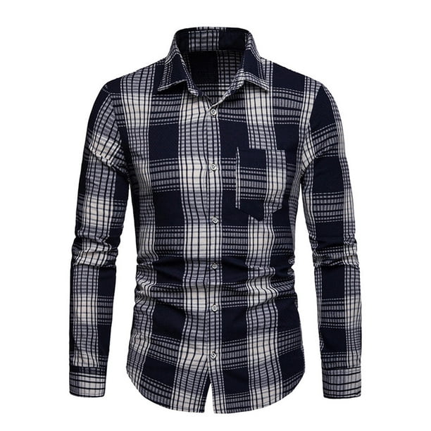 Unomatch - Men Double Shaded Checkered Pattern Shirt - Walmart.com ...