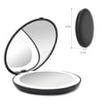 thumbnail image 6 of Siloon Magnification Led Compact Mirror, 1x/10x with Light, Handheld 2-Sided Pocket Mirror,Travel Makeup Mirror, 3.5 in for Purses, Small Mirror for Handbag, Black, 6 of 7