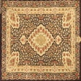 thumbnail image 1 of Ahgly Company Indoor Square Medallion Brown Traditional Area Rugs, 3' Square, 1 of 4