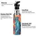 thumbnail image 3 of Yayeee 20oz Insulated Water Bottle Double Wall Stainless Steel with Flip Straw Lid, American Fireworks Pattern, 3 of 7