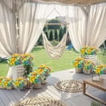 thumbnail image 4 of Artificial Fake Flowers, 6 Bundles Daisy Mums Flowers Outdoor UV Resistant No Fade Greenery Shrubs Plants Indoor Outside Hanging Planter Home Wedding Office DIY Garden Porch Décor (Orange Yellow), 4 of 4