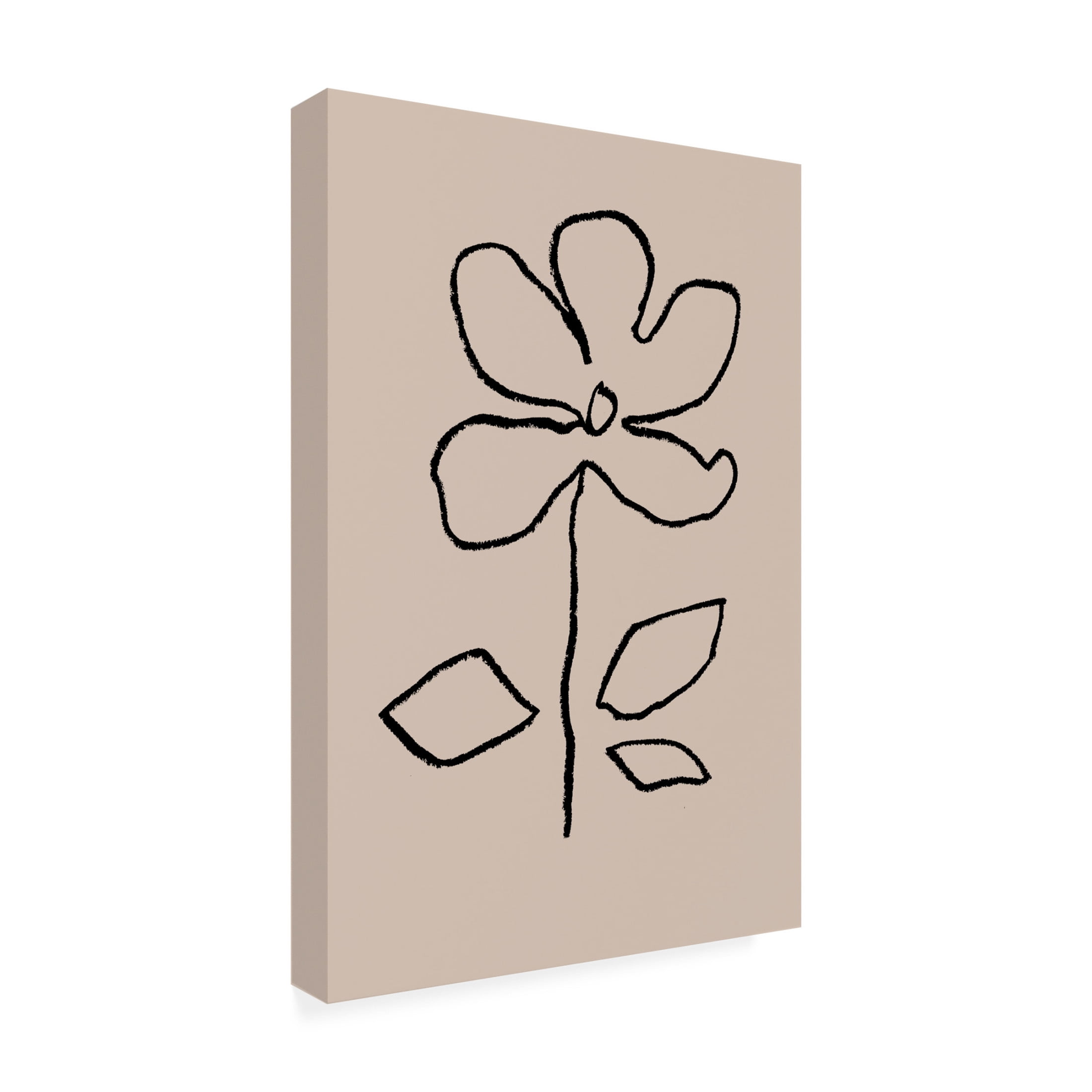 Trademark Fine Art Pictufy Studio Oil Pastel Flower Black Canvas Wall Art
