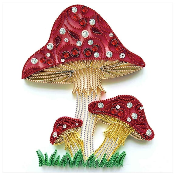 5D DIY Diamond Painting Kit, Mushroom Suitable for Adults Special Diamond DIY Art Kits for Home Decoration and Gift Selection