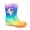 Rainbow Unicorn, variant on Toddler Rain Boots – Pink Heart Glitter Waterproof Kids Rain Boots For Girls, Lightweight Non-Slip PVC Rain Shoes with Easy-On Handles