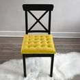 thumbnail image 2 of My Infinity Store 16" Plush Square Tufted Chair Pad/Cushions Tie-Backs (Gold, 2 Piece), 2 of 5