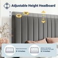 thumbnail image 5 of Allewie Queen Size Storage Bed Frame,Adjustable Headboard, Velvet Upholstered Platform Bed with 4 Oversized Underbed Drawers, Wooden Slats Support, No Box Spring Needed, Grey, 5 of 9