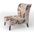 thumbnail image 3 of Designart "Botanical Leaf in Artistic Detail IV" Fougères Florales Roses Chaise d'Appoint Rembourrée - Fauteuil Traditionnel pour Salon, 3 of 7