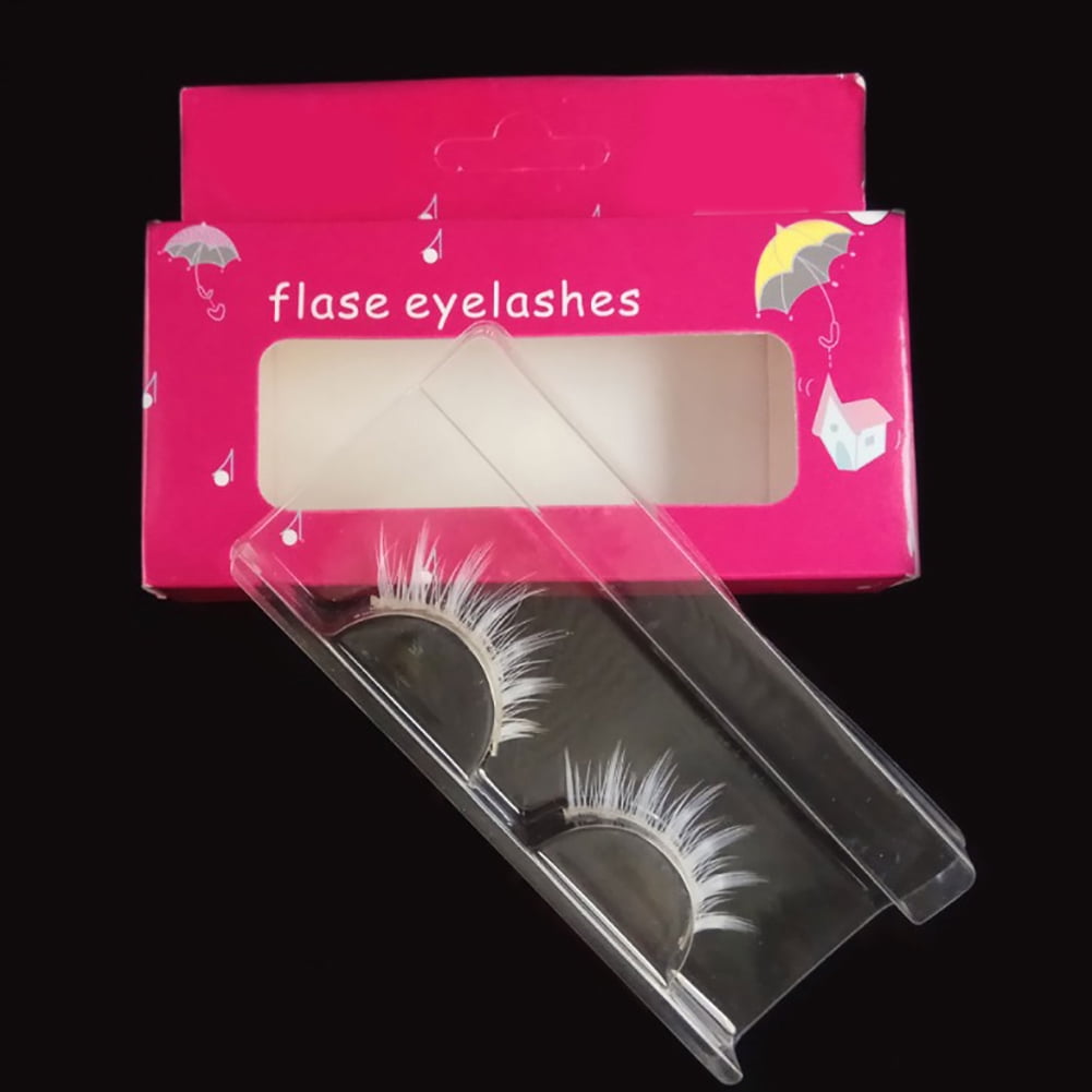 Ayyufe Cosplay Makeup Natural Looking Clear Root White Long Thick Cross False Eyelashes