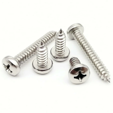 

5/10/50pcs M2 M2.9 M3.5 M3.9 M4.2 M4.8 M5.5 M6.3 A2 304 stainless steel Cross Phillips Pan Round Head Self Tapping Wood Screw