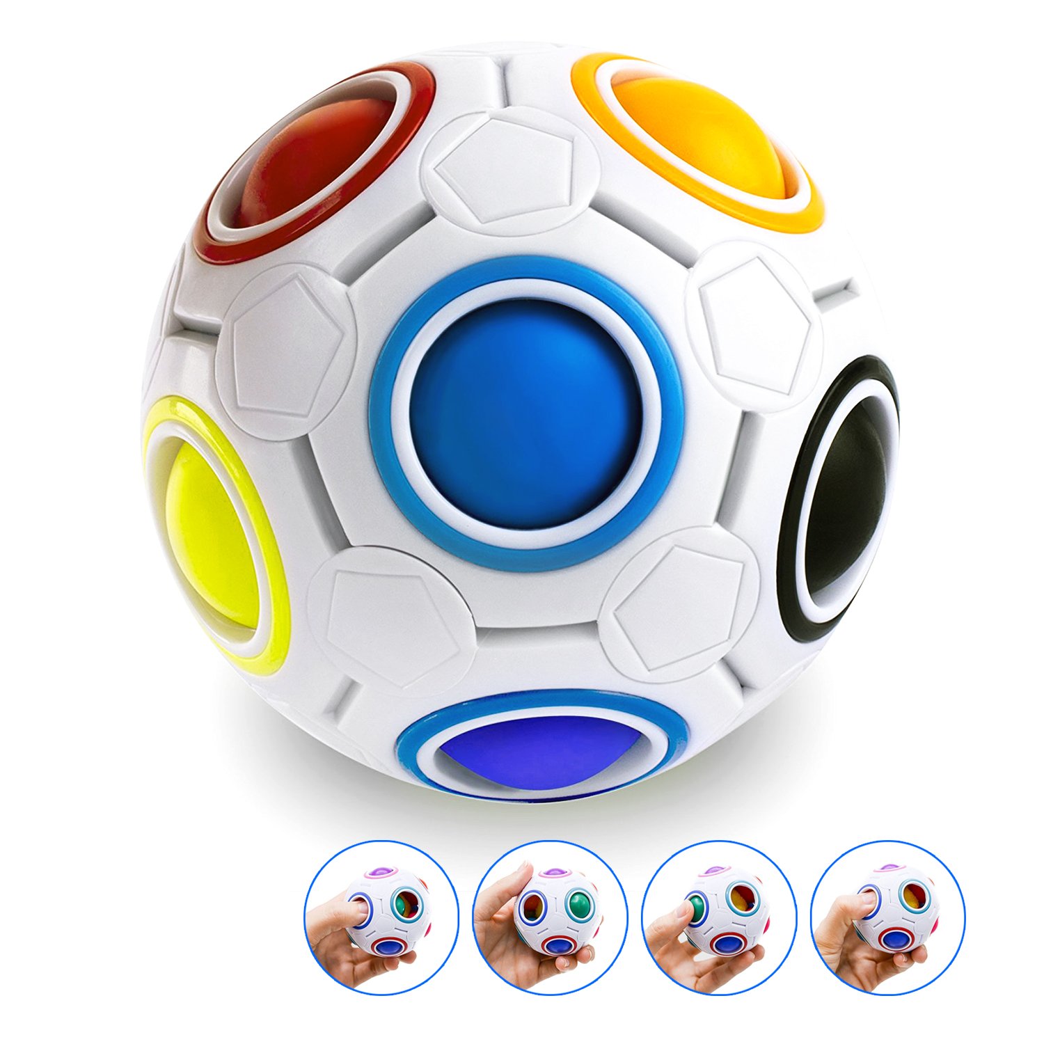 Rainbow Ball WJCY Elimination Ball Game,magic Rainbow Ball Puzzle Cube Fidget Educational Toy,kid Parent Interaction Family Game Toy Set Rainbow Puzzle Magic Chess Toy Set For Kid Adult.