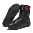 thumbnail image 3 of Bottes de Moto Imperméables Toutes Saisons pour Hommes et Femmes, Chaussures de Cyclisme, Noir Rouge, 44, 3 of 18