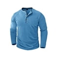 thumbnail image 2 of TRKIYQC Camiseta para Hombre, Manga Larga con Cuello Henley y Cierre con Botones, Tops de Otoño Ajustados, Ropa de Calle para Diario Informal TRKIYQC moda, 2 of 7