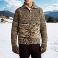 thumbnail image 2 of Mens Knit Polo Sweater Cotton Turtleneck Funny Print Pullovers Button Down Outerwear Winter Clothes Big and Tall, Brown, Size XXXL, 2 of 4