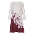 thumbnail image 4 of Vestido tipo jersey con cuello redondo y manga larga estampado a la moda para mujer Pompotops hdfakjf4194, 4 of 6
