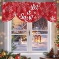 thumbnail image 6 of Winter Snowflakes Tie Up Valances Curtain, Christmas Winter Snow Xmas Red Adjustable Rod Pocket Short Window Treatment Tie Up Curtains Valances for Kitchen Living Room Bathroom 54x18 Inches, 6 of 9