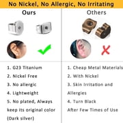 Pure Titanium Earring Backs Replacements, Hypoallergenic, Secure Ear Locking for Studs