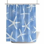 Shower Curtains for Bathroom-72"x72",Watercolor Coastal Blue Ocean Starfish Waterproof Bath Curtain Grommet Shower Curtain Set with Hooks,Nautical Marine Creature Washable Bath Accessories
