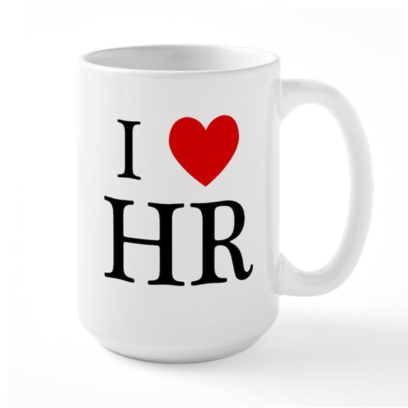 CafePress - I Heart HR - 15 oz Ceramic Large White Novelty Mug