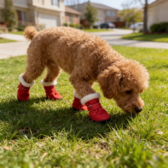 Soft Non Slip Dog Walking Shoes Waterproof Rain Boots Adjustable Pet Paw Protectors Breathable Dog Booties for Indoor Home Outdoor Walks Rainy Days Travel for Dogs Puppies Pet Outdoor Supplies