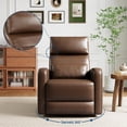 thumbnail image 5 of 360° Swivel Rocking Recliner Chair with Manual Footrest, Soft Faux Leather Upholstered Glider for Living Room/Nursery, 5 of 7