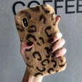 thumbnail image 4 of Plush leopard print is suitable for 78plus/15/12proxsmax/vivo mobile phone case OPPOreno6 autumn and winter models., 4 of 7