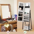 thumbnail image 6 of Oumilen Wood Jewelry Armoire on Casters in Pure White, 6 of 7