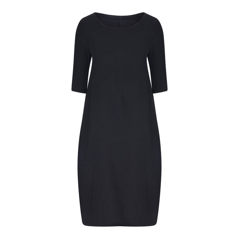 black plus size a line dress Anne Klein Plus Size Classic Wrap Dress - Black main image 0