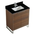 thumbnail image 3 of Fine Fixtures Opulence Collection 30 in. W x 18 in. D x 33 in. H Bathroom Vanity in Walnut Ebony with Black Marble Sintered Stone Sink - Chrome hardware, 3 of 8
