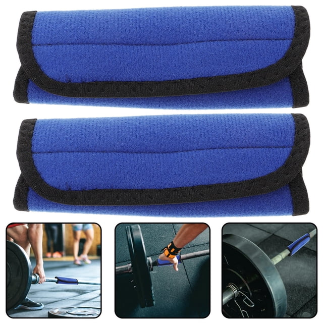 PAMINGONO 2Pcs Blue Barbell Pad for Squats Anti Slip Gym Bar Protection Soft Durable Bar Sleeve