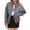 Gray, variant on Women's Button Up Jackets Jackets Long Sleeve Open Front Jackets Pockets Winter Casual Trendy Varsity Jacket Gray M