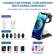 thumbnail image 4 of Tignapoo Triple Device Wireless Charging Dock - Sleek Black Design for iPhone, AirPods, and Apple Watch, Fast Charging with Dual Coil Technology, Qi-Certified Safety Features, Anti-Slip Silicone, 4 of 6