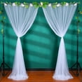 thumbnail image 4 of Cortinas de malla, cortina de telón de fondo con decoración de arco para ventana de fiesta de boda creada magistralmente, 4 of 8