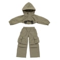 thumbnail image 4 of 1/6 Scale Doll Clothes Streetwear Set - Hoodie, Crop Top & Cargo Pants for 12" Action Figures & BJD Dolls (Olive Green), 4 of 6