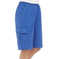 thumbnail image 2 of Collections Etc Women's Elastic Waist Cargo Pocket Short, Royal Blue, Medium, 2 of 3