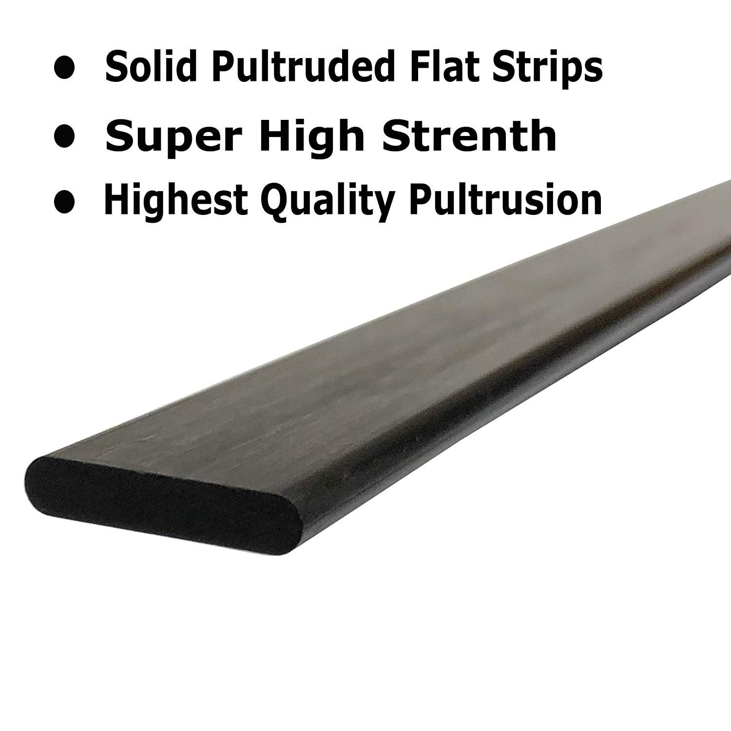 4 1mm x 2mm 1000mm PULTRUDEDFlat Carbon Fiber Bar. 100 Pultruded