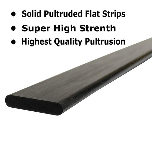 4 1mm x 2mm 1000mm - PULTRUDED-Flat Carbon Fiber Bar. 100% Pultruded high Strength Carbon Fiber. Used for Drones, Radio Controlled Vehicles. Projects requiring high Strength Components