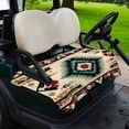 thumbnail image 2 of Golf Cart Seat Covers for 2 Seater,Boho Brown Teal Red Microfiber Cart Seat Towel Blanket,Southwestern Geometric Abstract Retro Absorbent NonSlip Bench Seats Protector for Golf Course 51"x31", 2 of 9