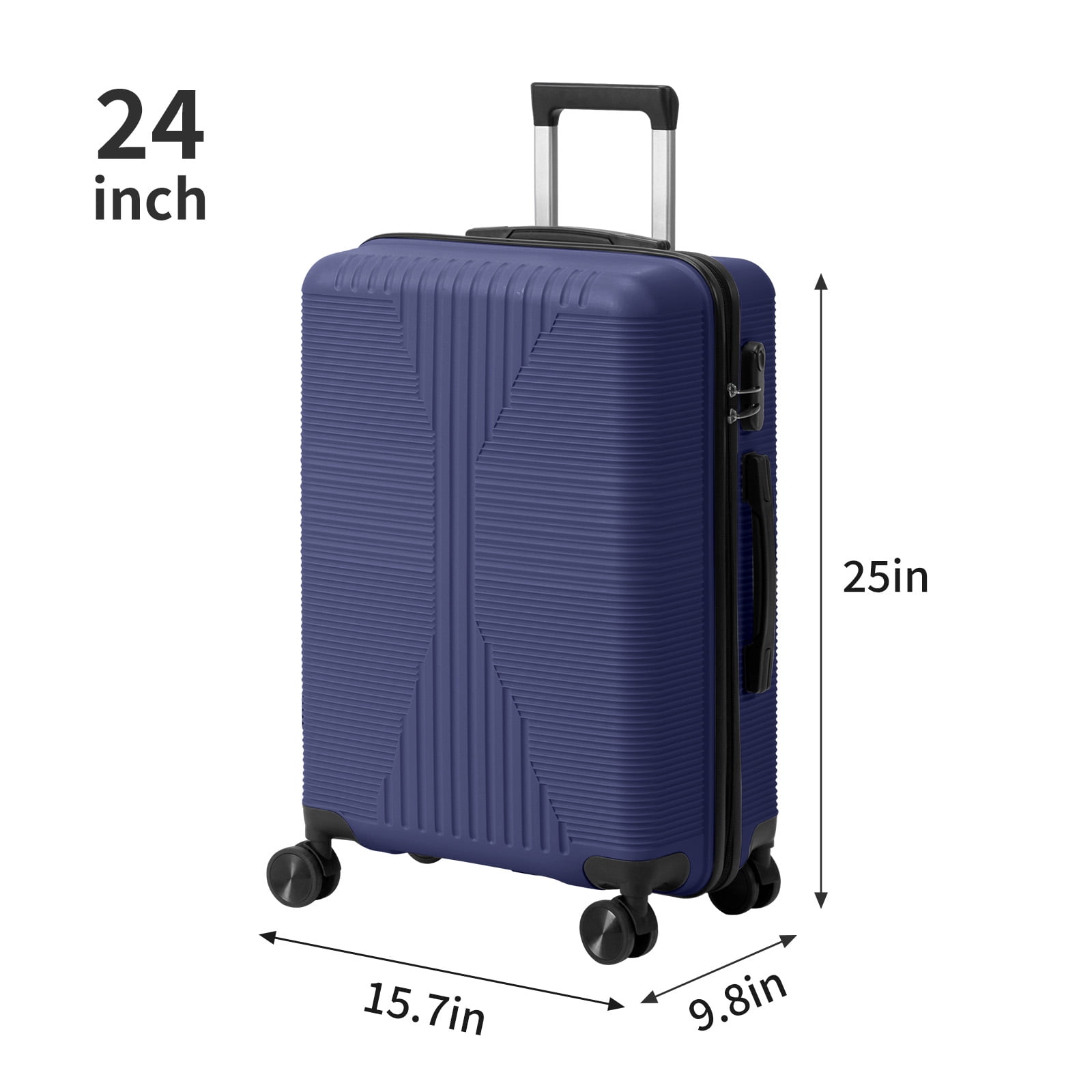3 Piece Luggage Set 20/24/28 Inch 360 Silent Spinner Wheels Hard Shell Suitcase for Family Business Travel