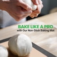 thumbnail image 6 of Nutrichef Silicone Baking Mats - 2 Non-stick Food-Grade Reusable Silicone Mats - Perfect for Half Baking Pans 16.5 x 11.6 IN - Oven-Safe Up to 480 Degrees F - Safe for Ovens & Dishwashers - Black, 6 of 7