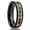 6mm, variant on Tungsten Couple Rings Hammered Black Ring Setting with Natural Stone and Gold Foil